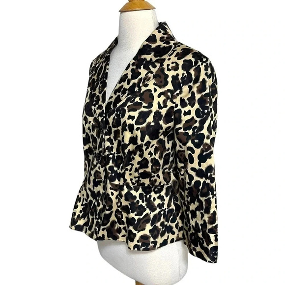 Grace Elements women's 10 leopard print trendy blazer Chic Regency Classic - Picture 4 of 6